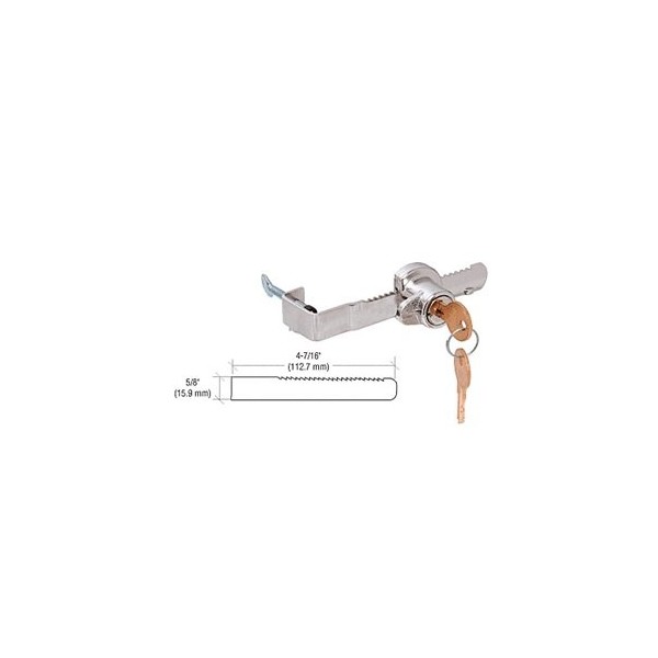 CRL Chrome ;Adjus; Sliding Glass Door Lock with Thumb Screw