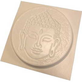 dennycraftmoulds Buddha Head Face Garden Concrete or Plaster Plaque Mould Stepping Stone Mold