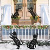 Hokfirm Metal Cat Garden Decor for Outside,Set of 2 Black