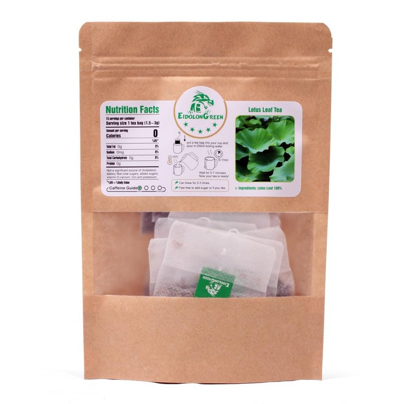 EidolonGreen Lotus Leaf Tea, Dried Lotus Leaf, Chinese Herba, Decaffeinated