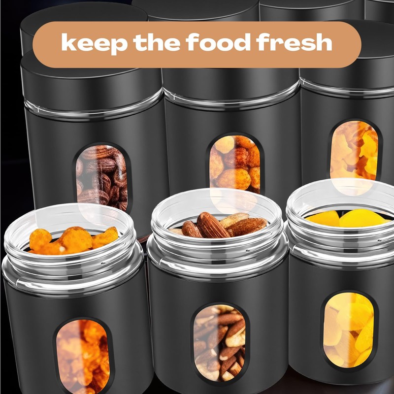 Patelai 6 Pack Kitchen Canisters Set 20 oz Airtight Stainless