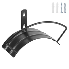 Eastrans Wall Mount Garden Hose Holder, Heavy Duty Water Hose Holder Easily Holds Up to 125 Feet 3/4’’ Hose, Solid Metal & Rust-Free, Perfect Garden Hose Storage for Outside Yard Lawn,Black
