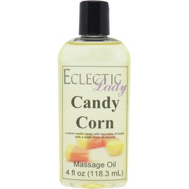 Candy Corn Massage Oil, 4 oz, With Sweet Almond Oil and Jojoba Oil, Preservative Free, Perfect for Aromatherapy and Relaxation