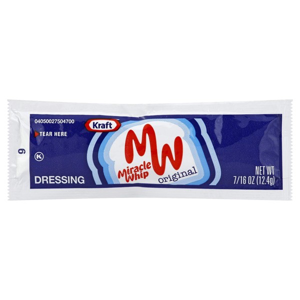 Miracle Whip Dressing Packets -- 200 Case 7/16 Ounce
