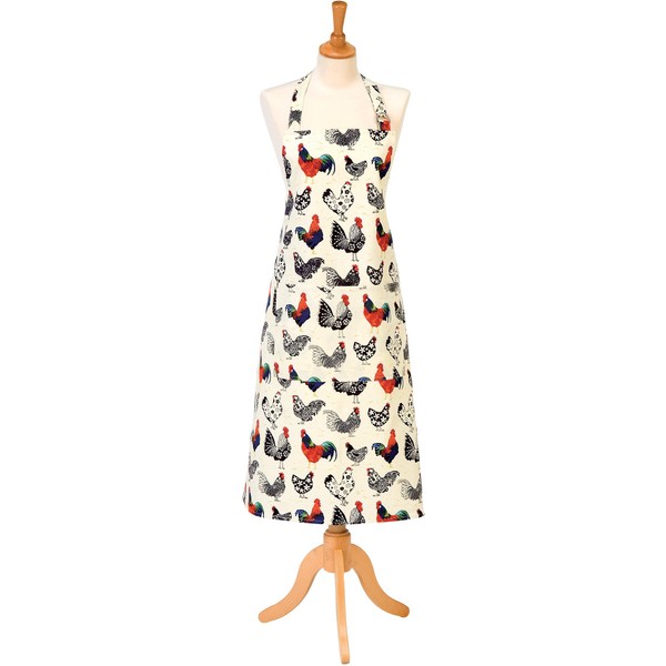 Ulster Weavers 100% Cotton Kitchen Apron - Machine Washable - Perfectly Practical and Ideal for Everyday Use Protecting Against Cooking Spills and Splats, Animal Theme, Rooster, Cream