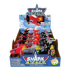 Kidsmania Shark Attack Candy Filled Toy Plane Dispenser 12ct. - 3.0oz.