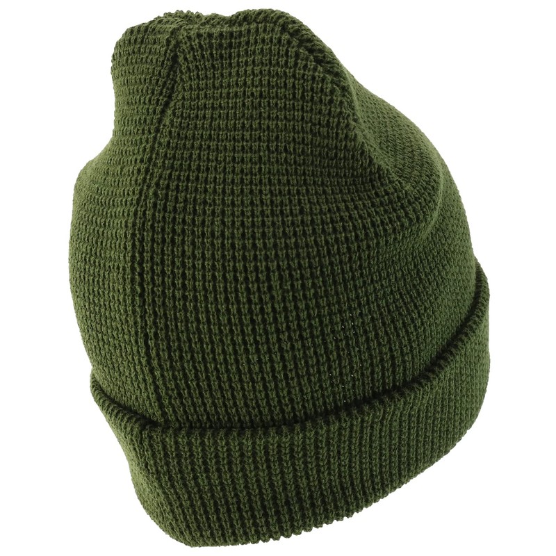 Armycrew Gorro largo de punto gofre grueso para invierno, Verde