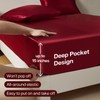 MR&HM Satin Fitted Sheet, Full Size Burgundy Fitted Sheet Only,