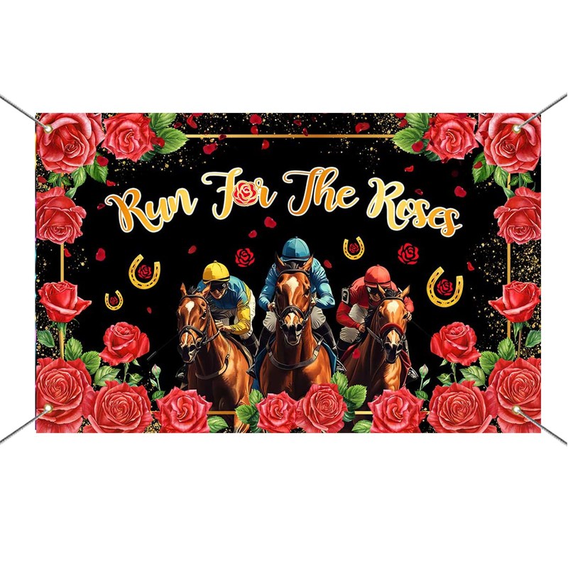 Mocsicka Kentucky Derby Backdrop Run for The Roses Kentucky Derby