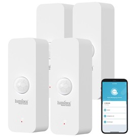 Luminea Home Control Mini Motion Sensor: Set of 4 WiFi Indoor Motion Detectors for Triggering Smart Scenes (PIR Alarm Sensor, Infrared Detectors)