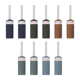eMagTech 10PCS Grinding Head Sandpaper Stick Sanding Drums Sleeves Abrasive Wheel Woodworking Polishing Tool 320-3000 Grit