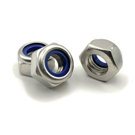 ProRaje Pack of 10 NYLSTOP Nuts M6 Stainless Steel Undelayed Self Locking Hex Self Locking DIN 985 Stainless Steel A2-70 (V2A/304) with Nylon Ring