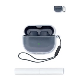 Case for Jabra Elite 8 Active Bluetooth Wireless Earbuds,BOVUGAC High Transparency Soft TPU Shockproof Cover with Keychain,Cleaning Kit and Lanyard-Clear