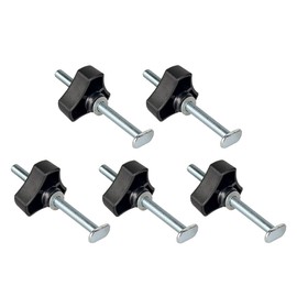 Toolcool M8 T Track Bolts Knob Kit 4 Inch T Slot Bolts with Washers T Track Accessories for Woodworking Jigs and Fixtures - 5 Pack
