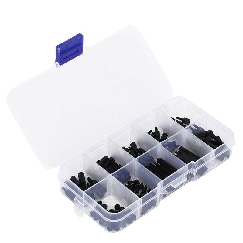 140pcs box M2 Nylon Round Head Cross Screw Hex Nut