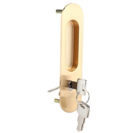 TOPINCN Cerradura para Puerta corrediza Manija de aleación de Zinc Cerradura antirrobo con Llaves Estilo campestre para Muebles de de Granero(Oro)