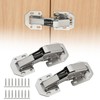 2PCS Hidden Cabinet Hinges, No Pre-Drilled Soft Close Cabinet Hinges,