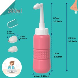 TONELIFE Sinus Rinse Kit with 40 Salt Packs, Sprayer-Bag - Neti Pots - Nasal Irrigation- BPA Free - Nasal Rinse Bottle for Sinus and Allergy Relief - Nose Wash,Pink
