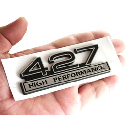 1pc 427 Liter 7.0 Engine High Performance Badge 3D Decals Stickers Cars Trucks (Chrome Black)