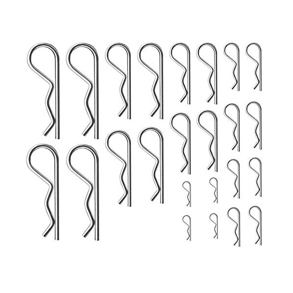 Cotter Pins Assortment Kit,R Clips Split Pins Stainless Steel 24