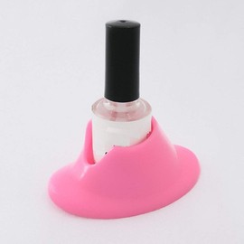 4Pcs Soft Rubber Nail Polish Bottle Base Holder Support Stand Nail Art Organizer Display Manicure Tools for Nail Art Design Painting Salon DIY, White and Pink