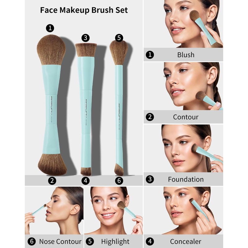 Makeup Brushes Set, Double-Ended Makeup Brush