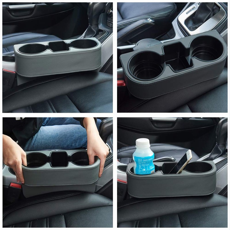 Gray Multifunctional Car Cup Holder Car Seat Organizer Gap Filler