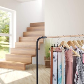 Relaxdays Belt Holder Set of 3, 5 Hooks, Bridge, Non-Slip, Accessory Hangers, Ties, Belts, Cloths, Metal, Black