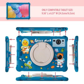 Misenya 10.1-inch Case for Okaysea/BYYBUO/Hoozo/QunyiCO/PRITOM/plimpton/Onn 10.1-inch Android Tablet Universal Cute 3D Cartoon Pattern Suitable Case (Pink Insects)