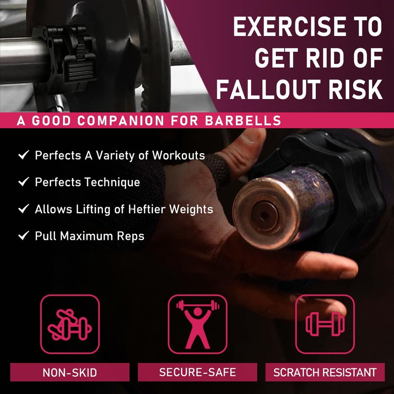Taeku Barbell Clamps, 1 Pair Quick Release Weight Bar Clips