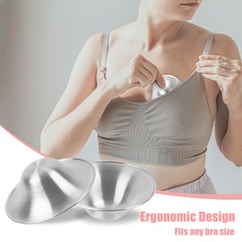 Elfzone Silver Cups Breastfeeding - Nipple Shield for Nursing Newborn, Nipple Covers for Breastfeeding Essentials, Large Size