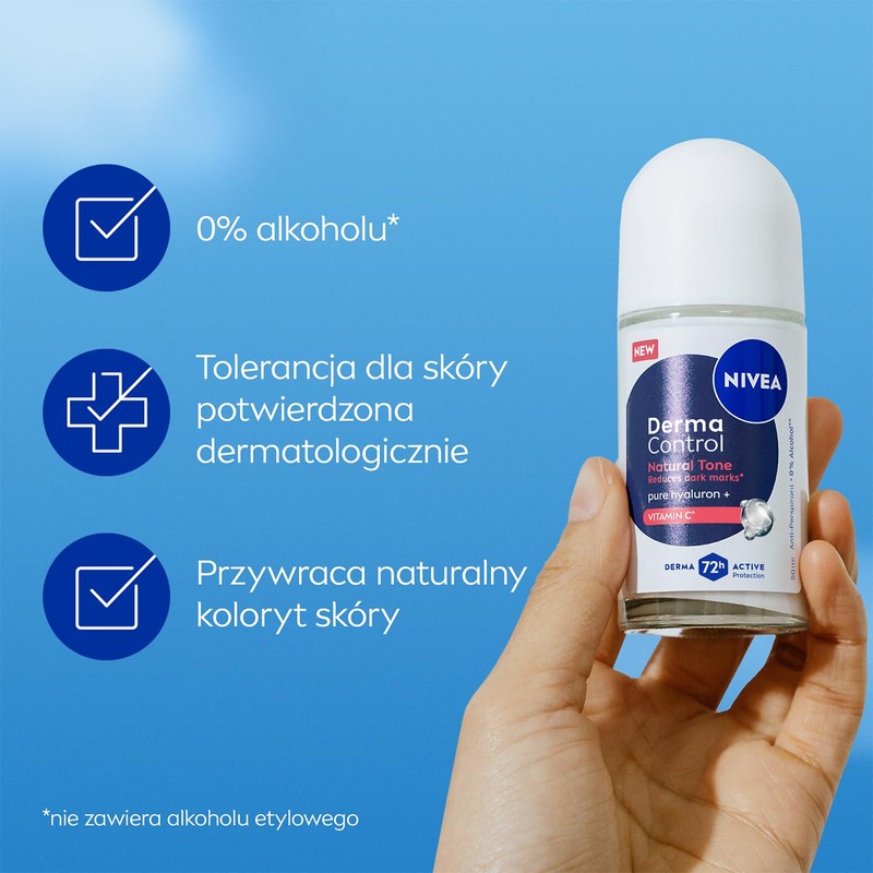 NIVEA Derma Control Natural Tone Damen Antitranspirant 72h Kugelschutz Vitamin