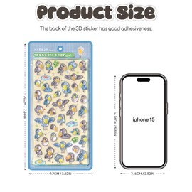 3D Cute Stickers Cartoon Crow Stickers Kawaii Mini 3D Reusable Puffy for Scrapbooks Planner Journals Laptops Phone