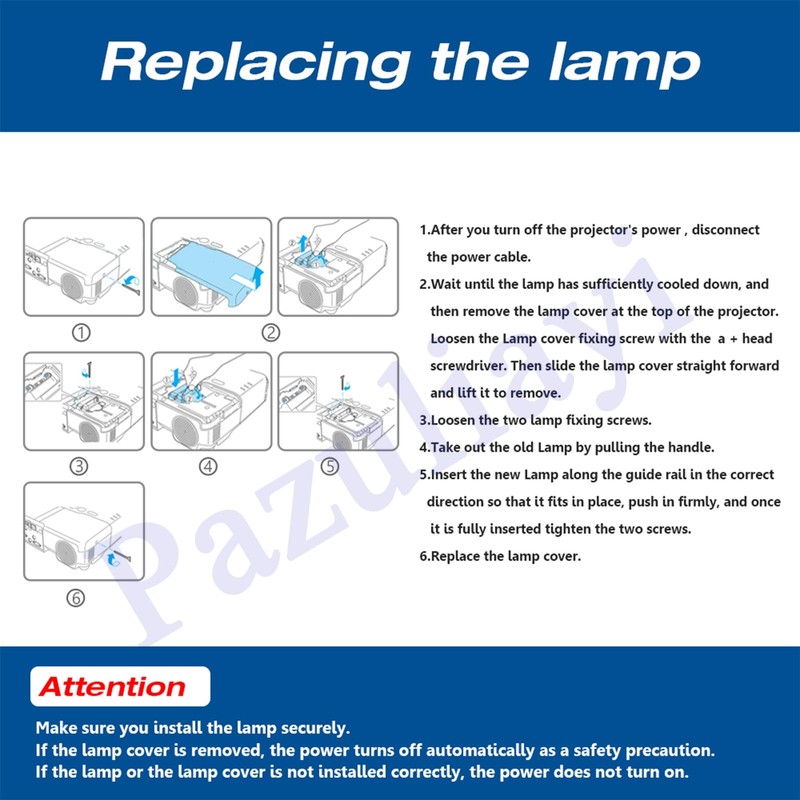 Pazuliayi ET-LAE1000 Replacement Projector Lamp Bulb for Panasonic PT-AE1000 PT-AE1000E
