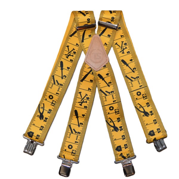 Brimarc Onesize Work Braces - Yellow Tape Measure 2"/50mm