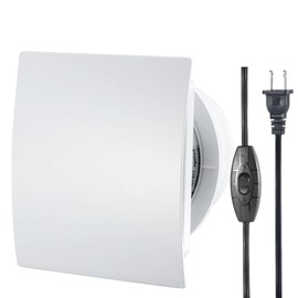 4inch Exhaust Fan, Window Wall Mount Vent Extractor Fan w/Button Switch, Cord for Kitchen Bathroom Workshop Garage - Slim Panel