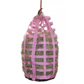 Derby Originals Go Around Hanging Slow Feed Horse Hay Bag with 6 Month Warranty - Pink