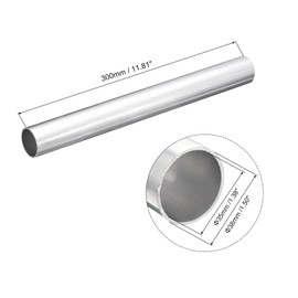 TA-VIGOR 1Pc 6063 Aluminum Round Tube, 38mm OD 35mm ID 300mm Length Metal Seamless Straight Tubing Aluminum Pipe for Home Furnishing, Machinery, DIY Handicraft