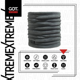 GOT Sports Polar Fleece Neck Warmer - Double-Layer Winter Ski Face Mask - Neck Gaiter Scarf for Skiing, Snowboarding, Running (Gray)