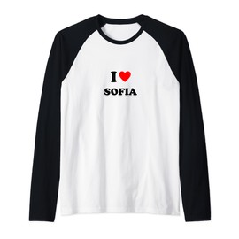 First name « I Heart Sofia I Love Sofia » Raglan Baseball Tee