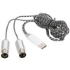 70.9in MIDI Cable to USB IN-OUT Converter Cable with Indicator