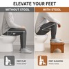 Bamboo Toilet Stool for Adults and Kids, 6.7-Inch Non-Slip Bathroom