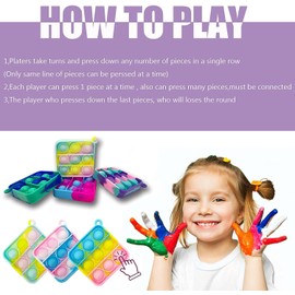 100Pcs Random Color Mini Pop Keychain Fidget Toy Push Bubble Pop Silicone Squeeze Sensory Toys Make Fun for Kids Anxiety Stress Reliever for Adults