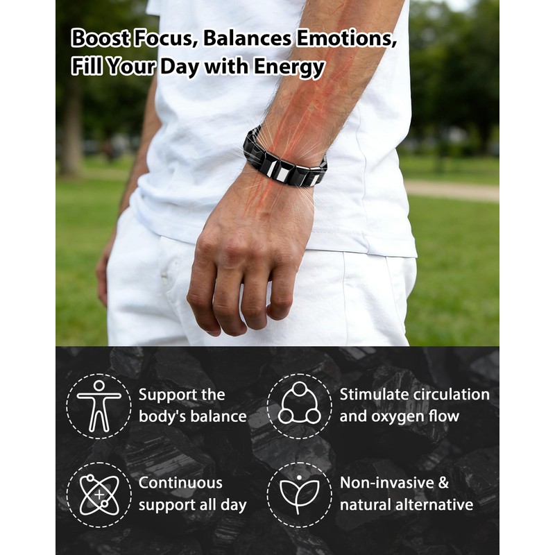 Trinckle Hematite Bracelet, Natural Hematite Stone Magnetic Bracelets
