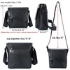 Masa Kawa Men's Black Leather Messenger Bag Retro Small Crossbody