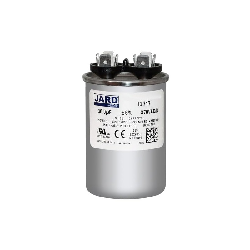 Motor Run Capacitor Round 30 uf MFD 370 Volt VAC