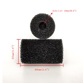 IAFVKAI 6X Pre-Filter Sponge for Aquarium Shrimp Fry Fish Tank Filter Pump Prefilter Sponge Replacement Foam Cover 2.4 X 1.4 Inch with 0.4" Hole Diameter