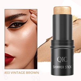 Brown Highlighter Stick, Highlighter Makeup for Face & Body, Multi-Use Body Shimmer Stick, Radiant & Shimmer Glow, Long Lasting Color for All Day, Great Gift for Women & Girls, Vegan & Cruelty-Free