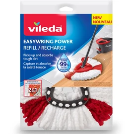 Vileda 2-in-1 EasyWring Power Mop Head Refill | Removes Tough Dirt and Grime | Machine Washable & Reusable Mop Refill