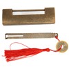 Brass Antique Padlock Spacing 5.9cm Exquisite Rustproof Chinese Old Style